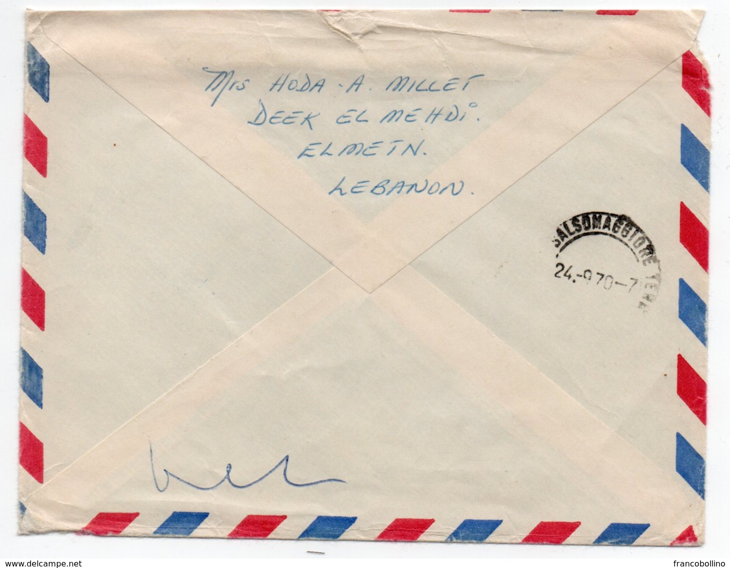 LIBAN/LEBANON - AIR MAIL COVER TO ITALY 1970 / JALL-EL-DID CANCEL / THEMATIC STAMPS-PARACHUTE / CAMELS - Libano