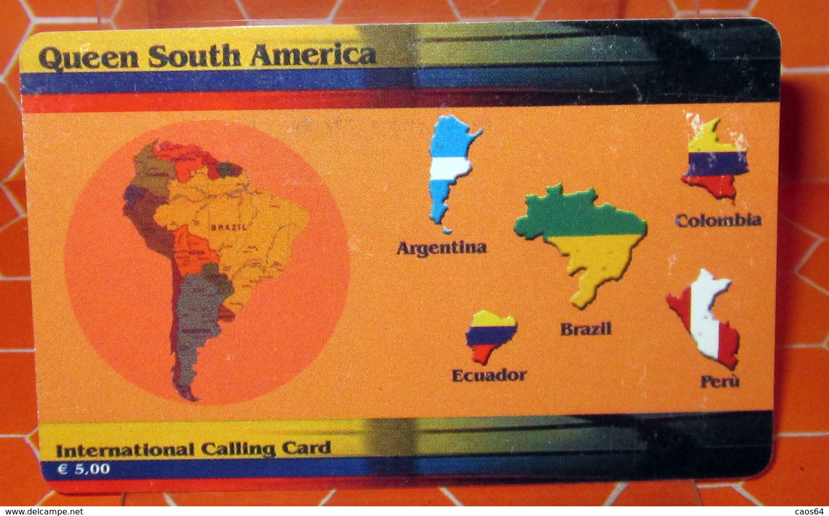 QUEEN SOUTH AMERICA INTERNATIONAL CALLING CARD € 5 - [2] Sim Cards, Prepaid & Refills