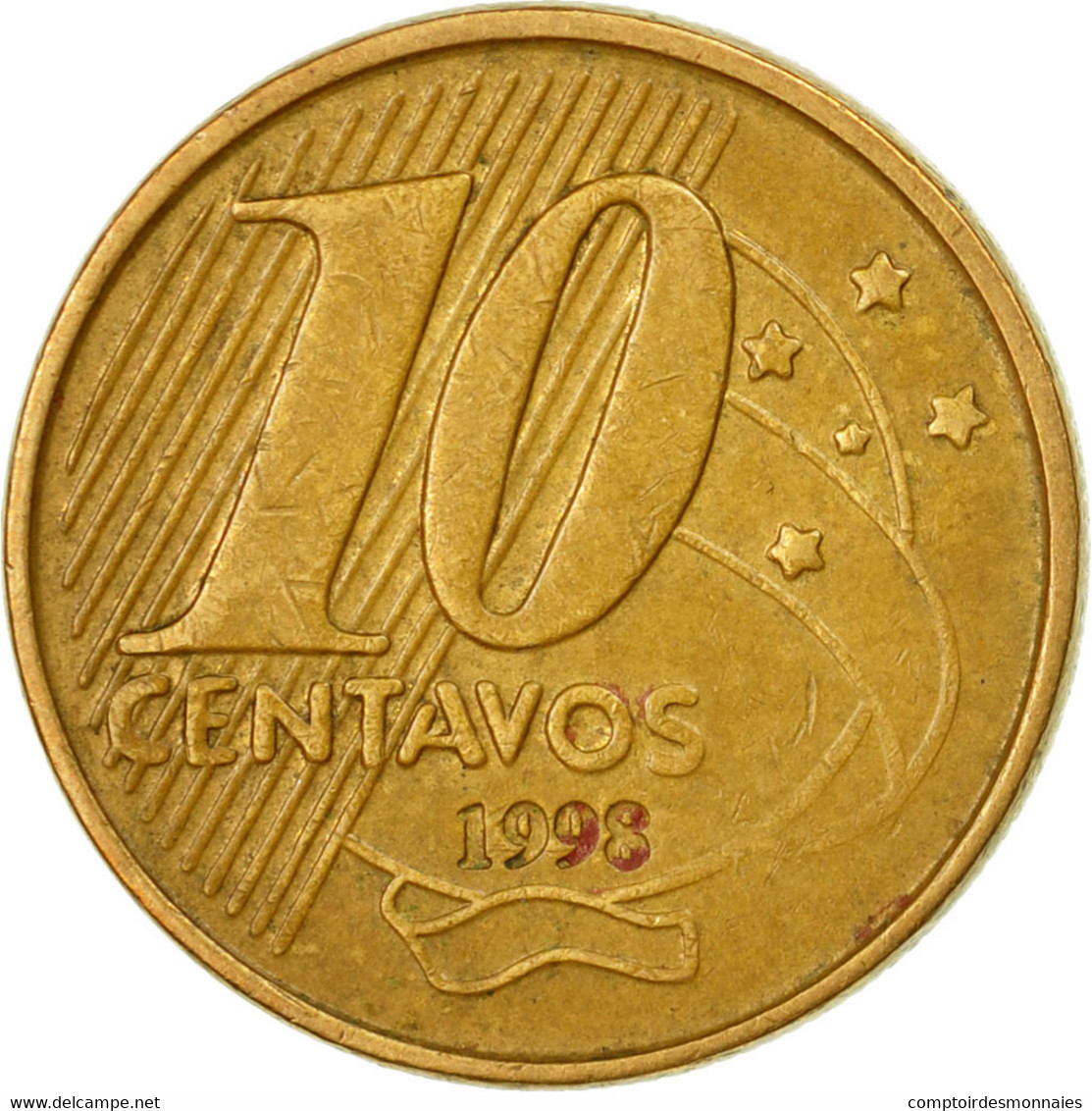 Monnaie, Brésil, 10 Centavos, 1998, TTB, Bronze Plated Steel, KM:649.2 - Brésil