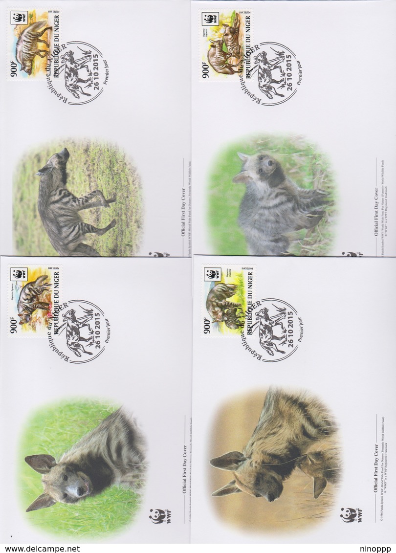 World Wide Fund For Nature 2015 Niger-Hyaena  Set 4 Official First Day Covers - FDC