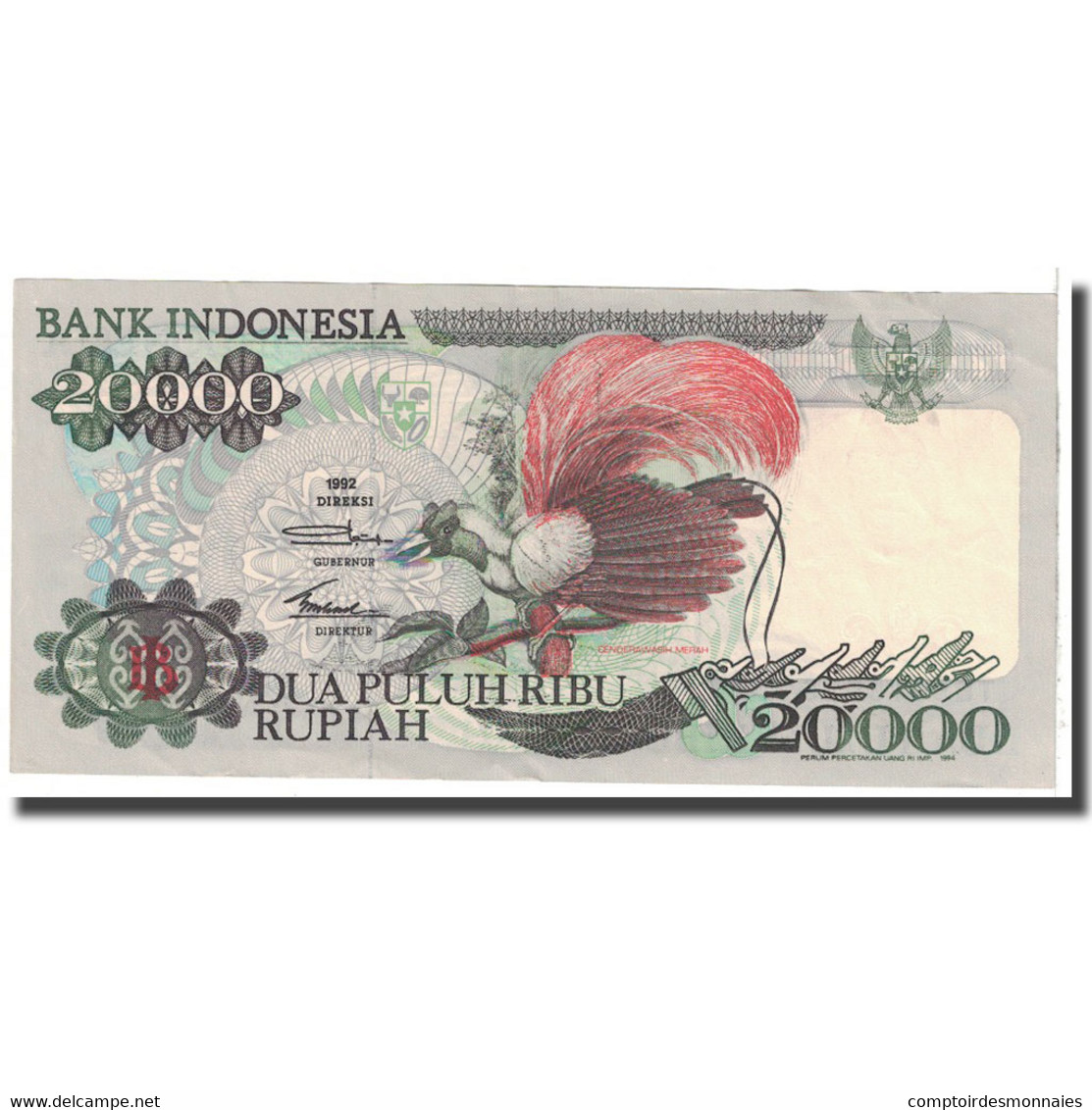 Billet, Indonésie, 20,000 Rupiah, 1992, KM:132a, TTB - Indonesia