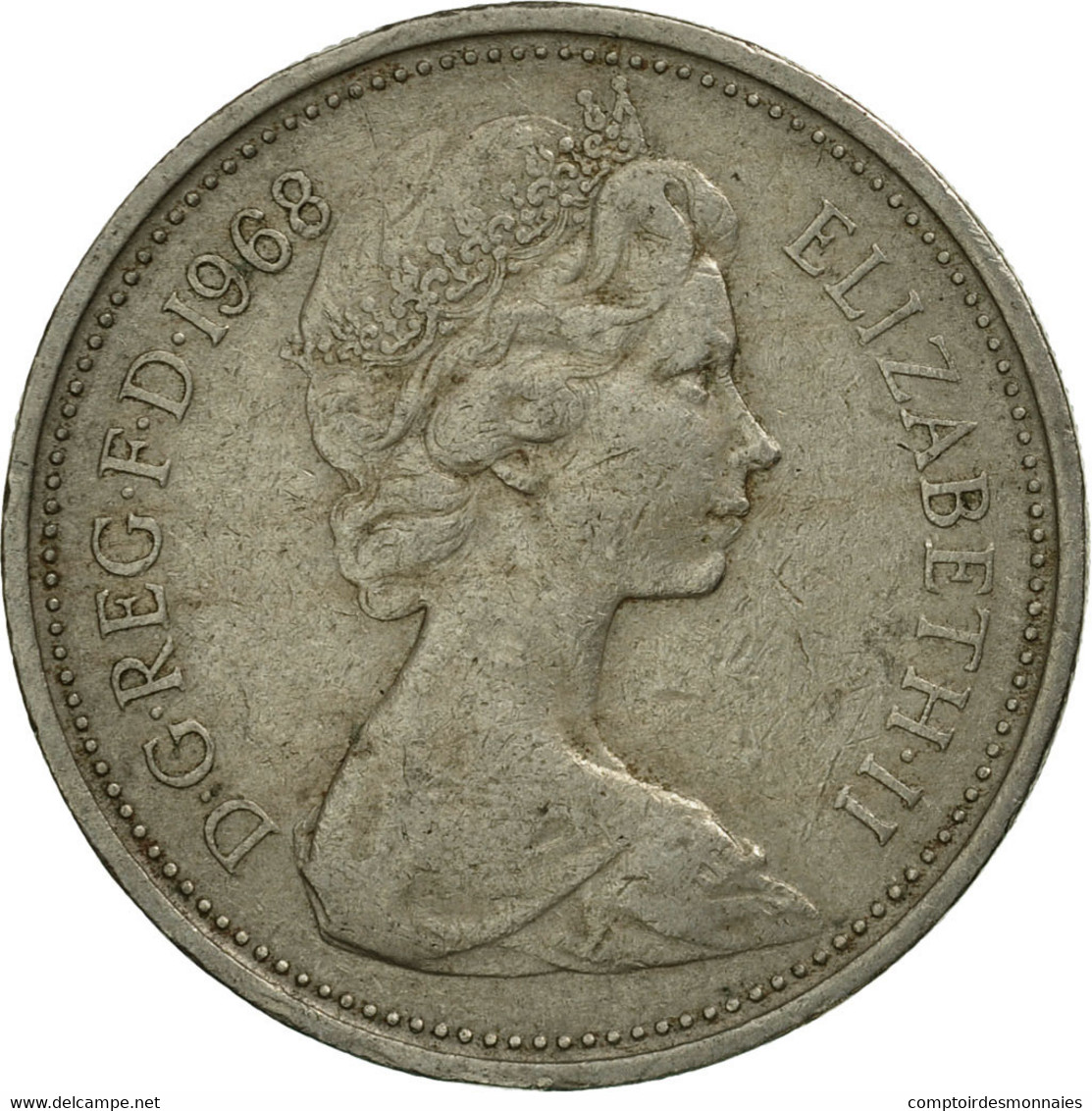 Monnaie, Grande-Bretagne, Elizabeth II, 5 New Pence, 1968, TB+, Copper-nickel - 5 Pence & 5 New Pence