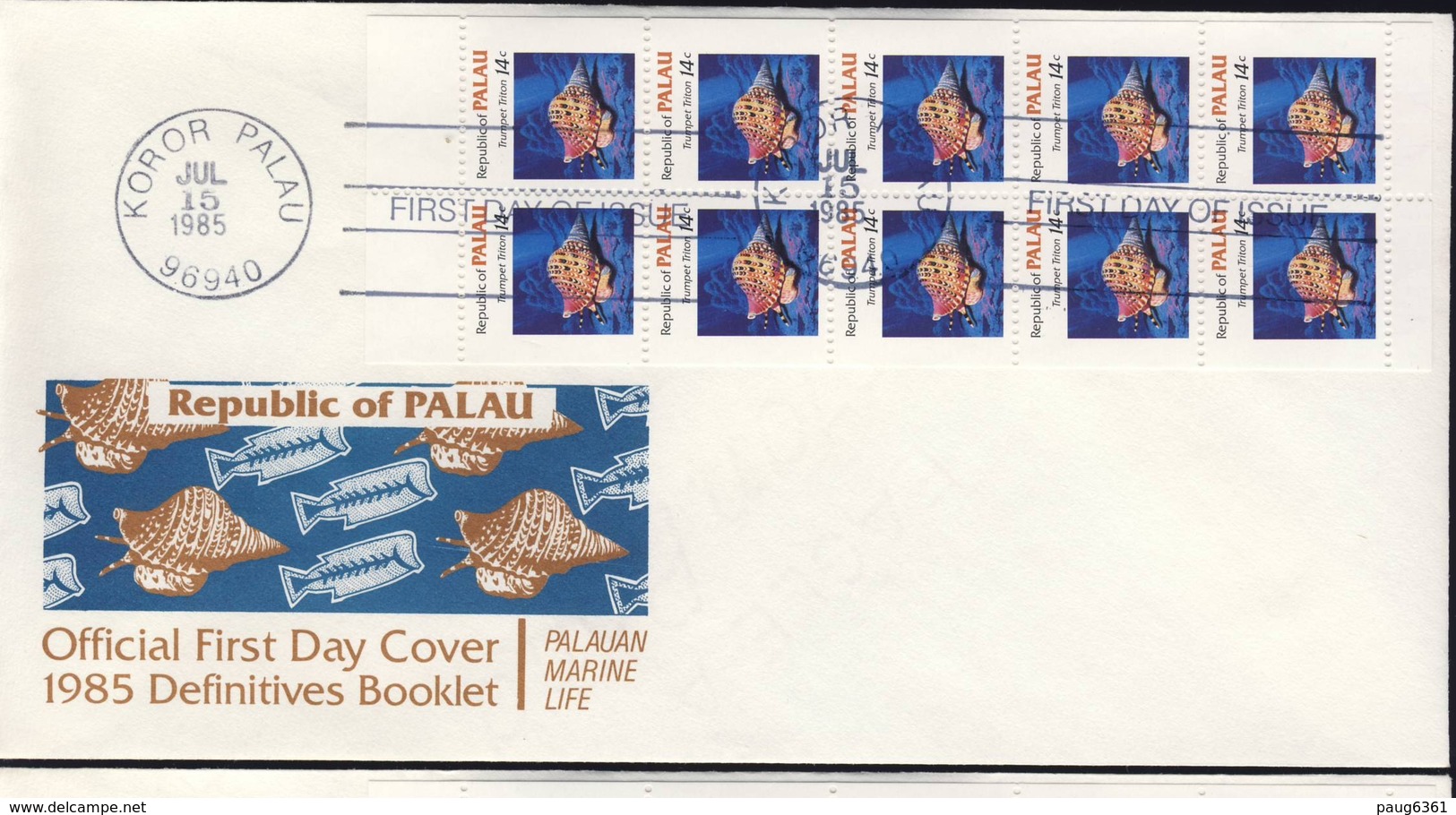 PALAU 1985  3 FDC CARNET POISSONS YVERT N°C69a-69b-70a - Palau