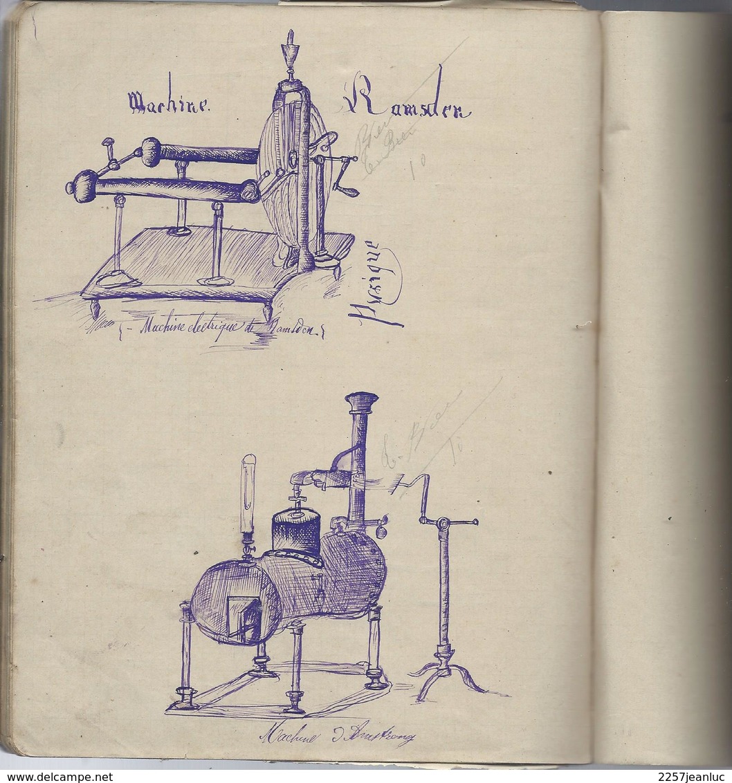 Cahier De  Physique  Année 1884 - 1885 Du Collège De Vic Bigorre . - Diplômes & Bulletins Scolaires