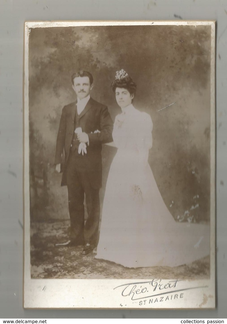 Photographie Théo Prat , Saint Nazaire , 16.5 X 11 , Mariage ,mariée ,marié ,  Frais Fr 1.75 E - Personnes Anonymes