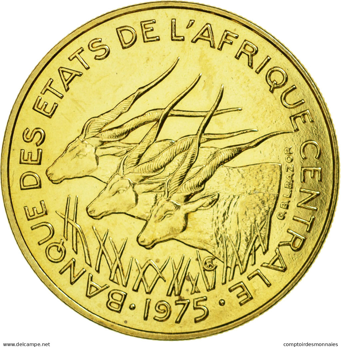 Monnaie, États De L'Afrique Centrale, 25 Francs, 1975, Paris, ESSAI, SPL - Cameroun