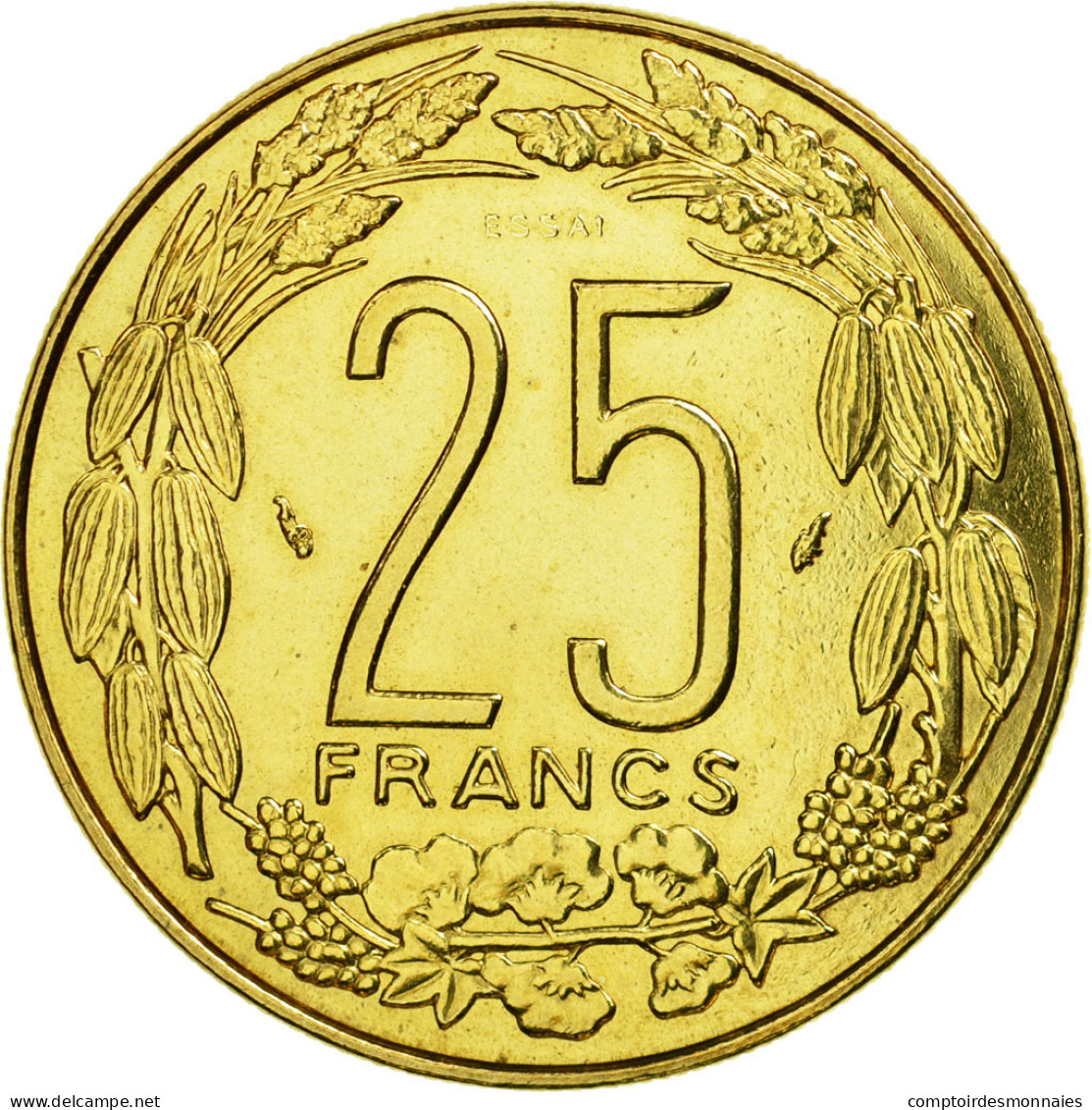 Monnaie, États De L'Afrique Centrale, 25 Francs, 1975, Paris, ESSAI, SPL - Kameroen