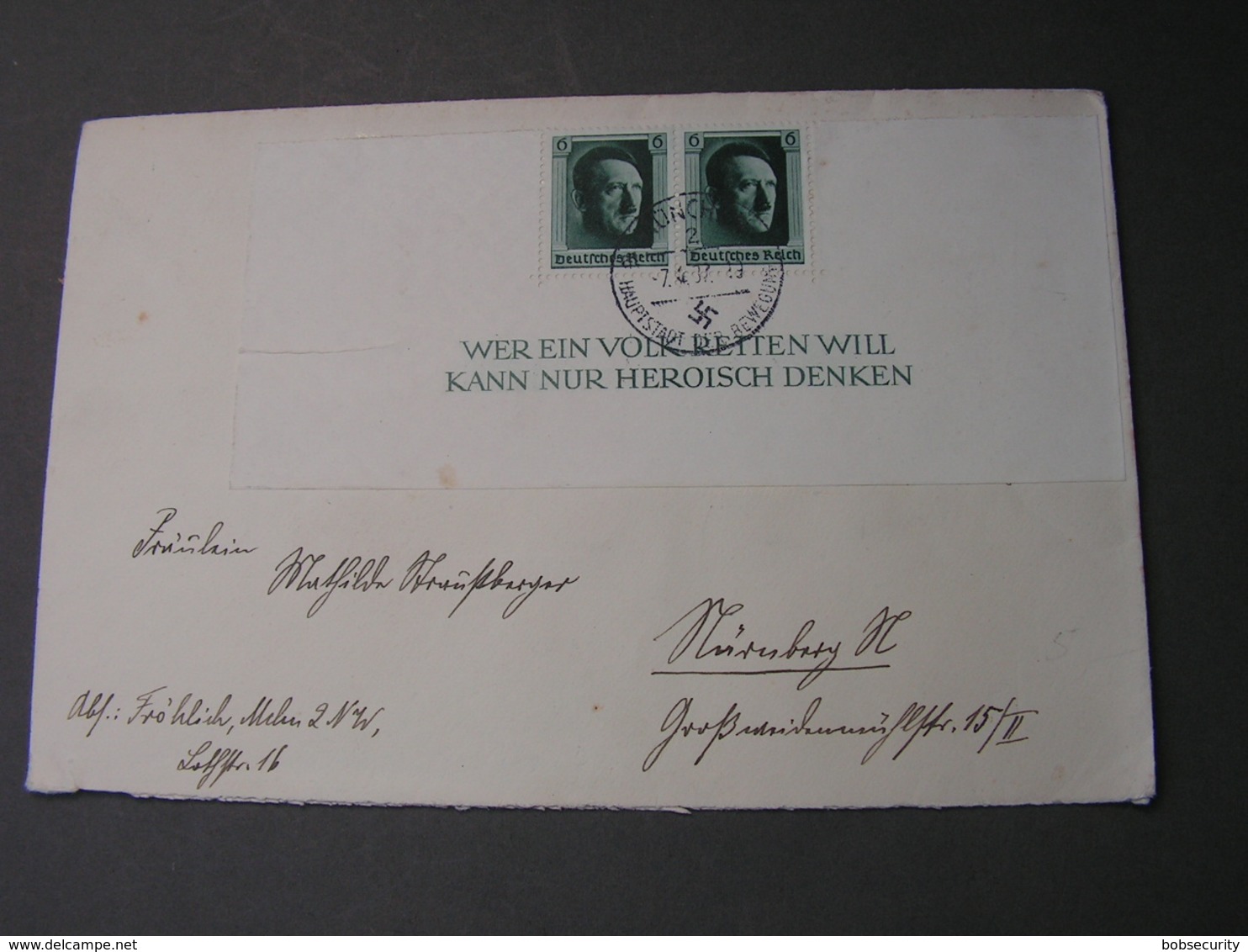 DR  Cv, Volksretter .. Aus Block 1937 MeF - Covers & Documents