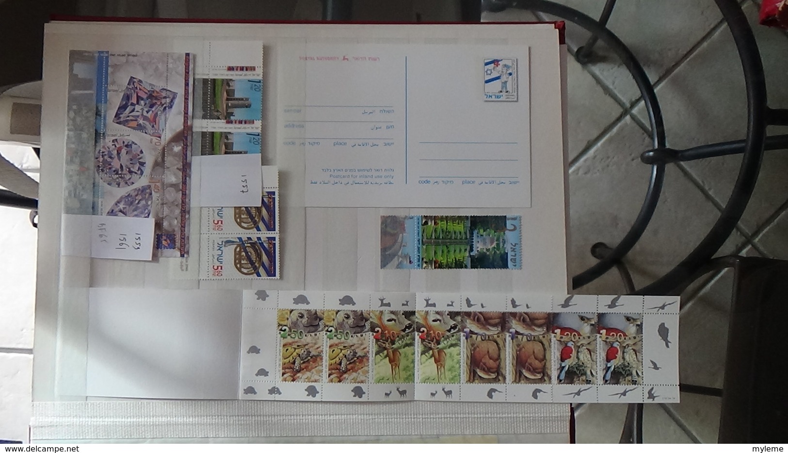 Collection de timbres, blocs, carnets et bandes tous ** d'Israël. Faciale et côté sympas !!!