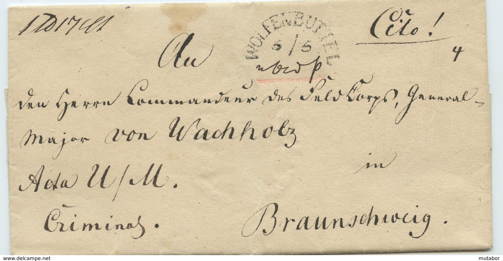 1840 WOLFENBÜTTEL Bf ,,Cito" N.Braunschweig - Vorphilatelie