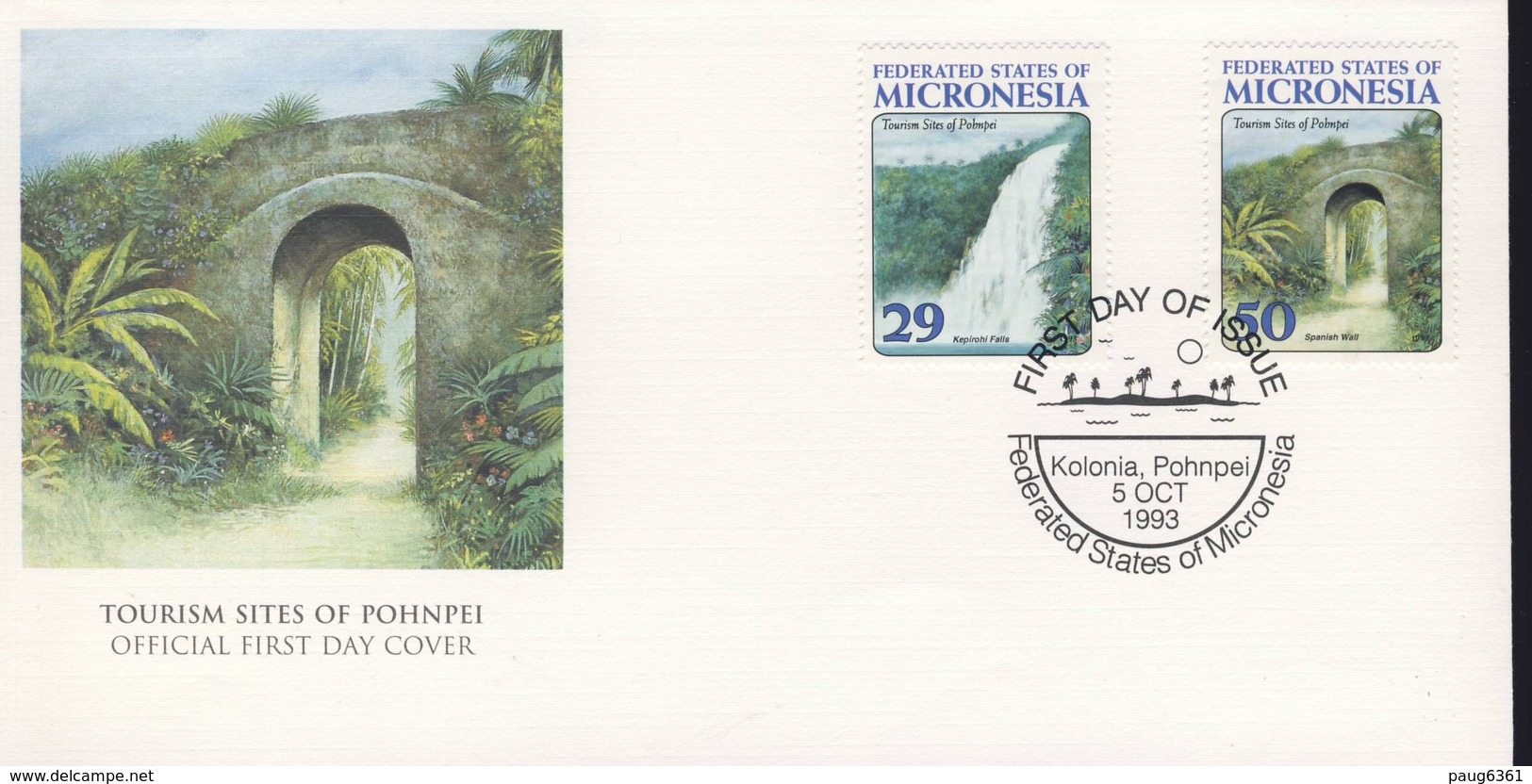 MICRONESIE FDC 1994 TOURISME-PAYSAGES YVERT N°250/51 - Micronésie