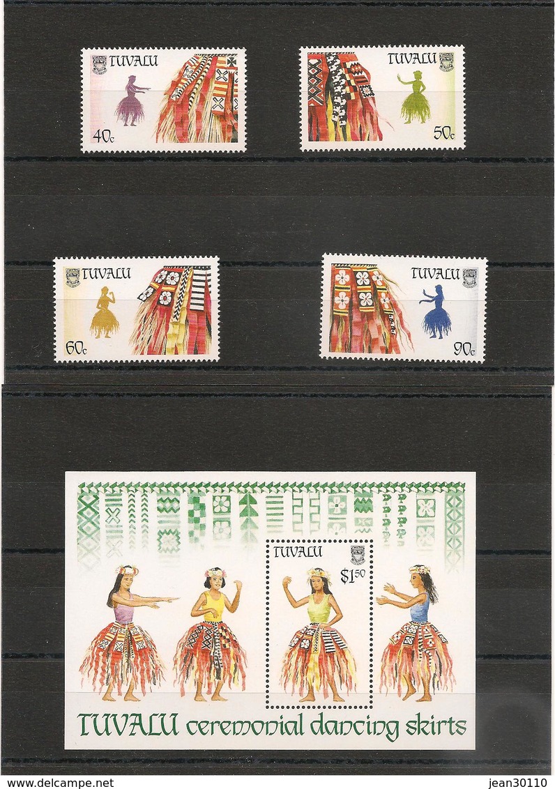 TUVALU Année 1989 Pagne De Cérémonie N°Y/T : 511/514**-  Et Bloc 37** Côte: 13,50 € - Tuvalu