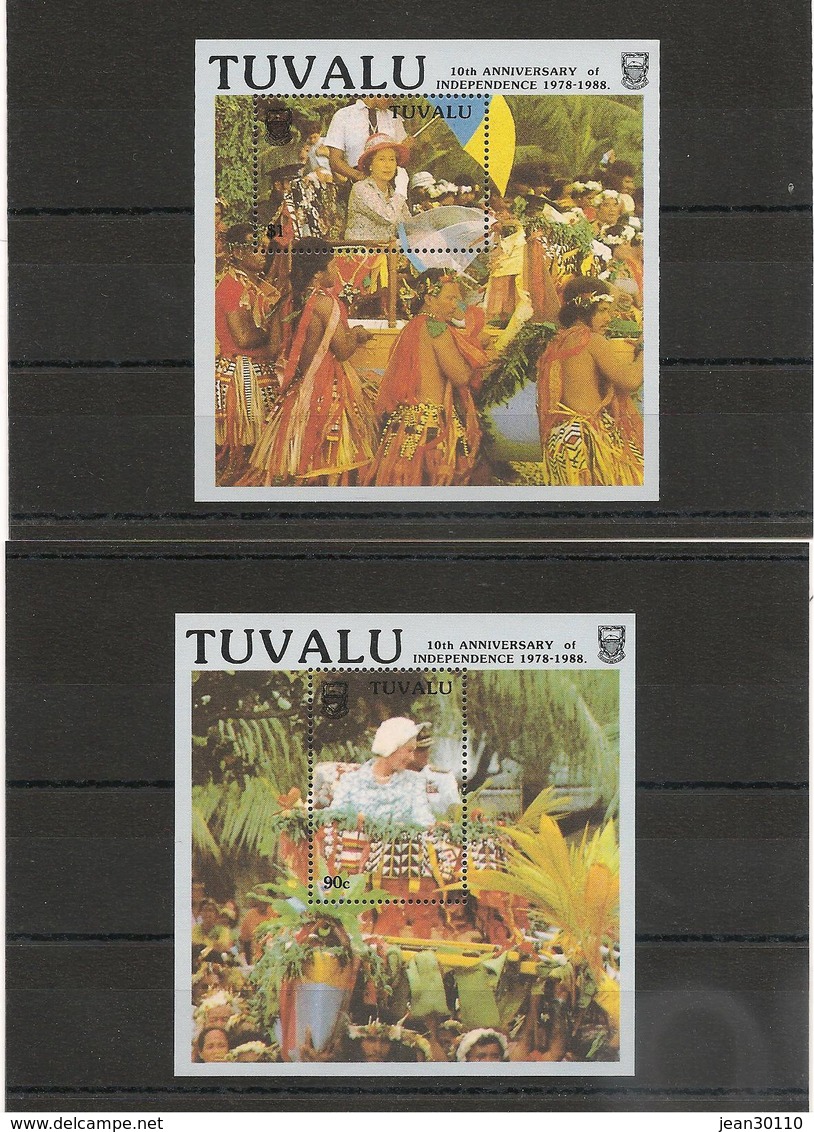 TUVALU Année 1988 10ème Anniversaire De L'Indépendance N°Y/T : 504/07**- Et Bloc 32/35****  Côte : 20,50 € - Tuvalu