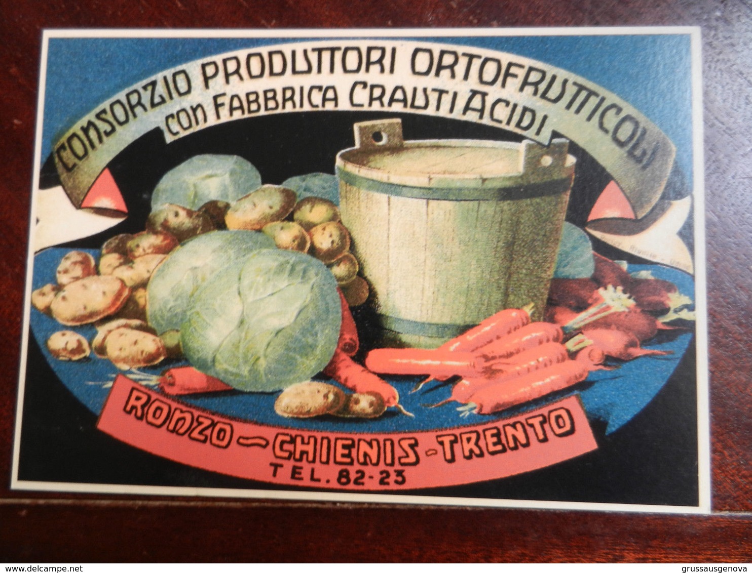 18381) CONSORZIO PRODUTTORI ORTOFRUTTICOLI FABBRICA CRAUTI ACIDI RONZO CHIENIS TRENTO FORMATO GRANDE - Trento