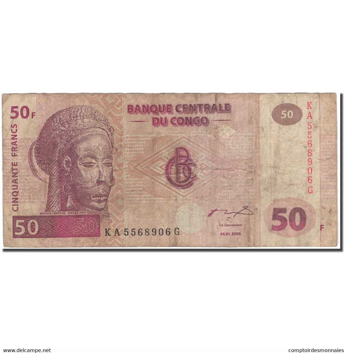 Billet, Congo Democratic Republic, 50 Francs, 2000-01-04, KM:91a, B - République Démocratique Du Congo & Zaïre