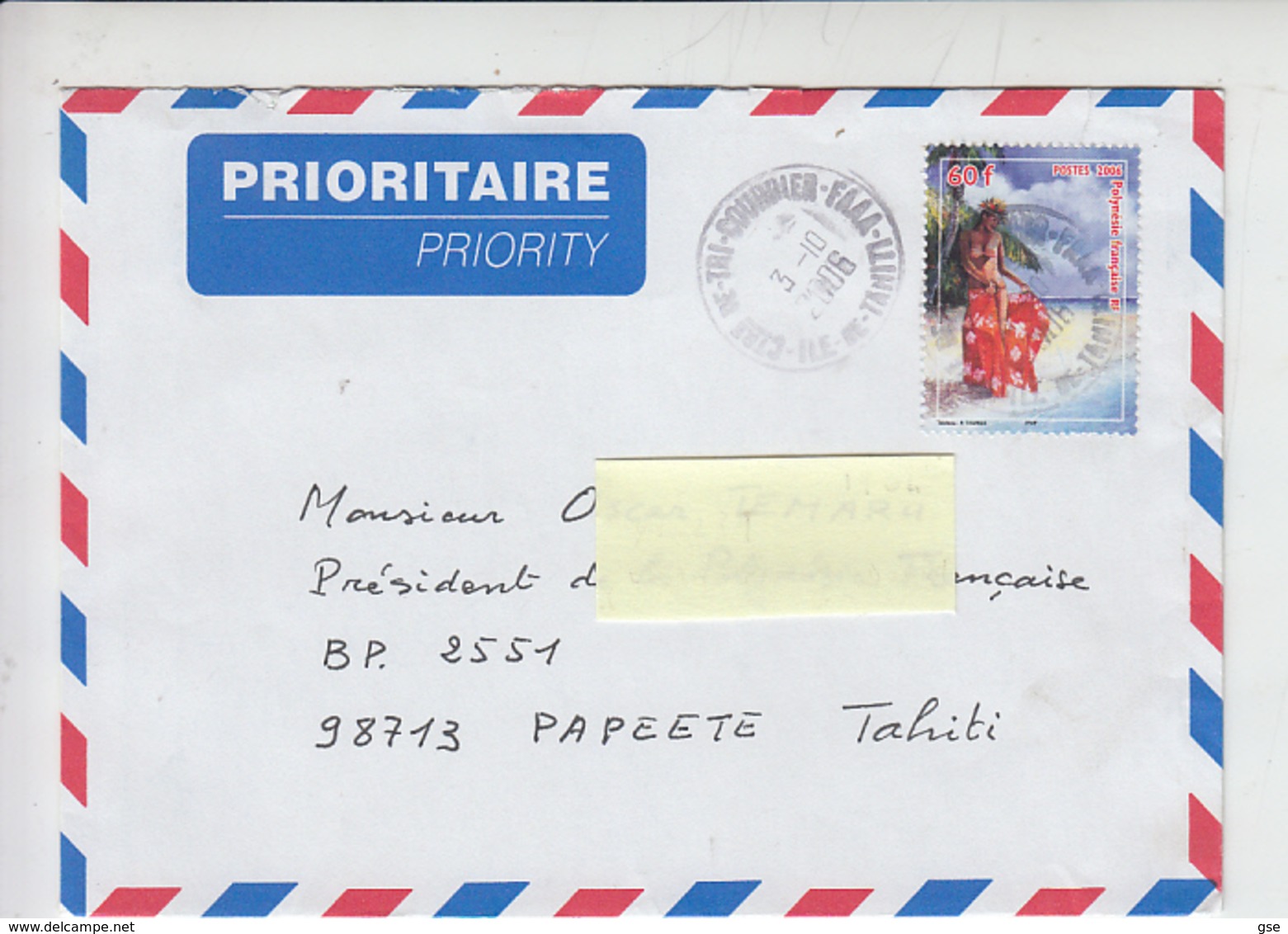 POLINESIE FR. 2006 - Tableau - Lettres & Documents