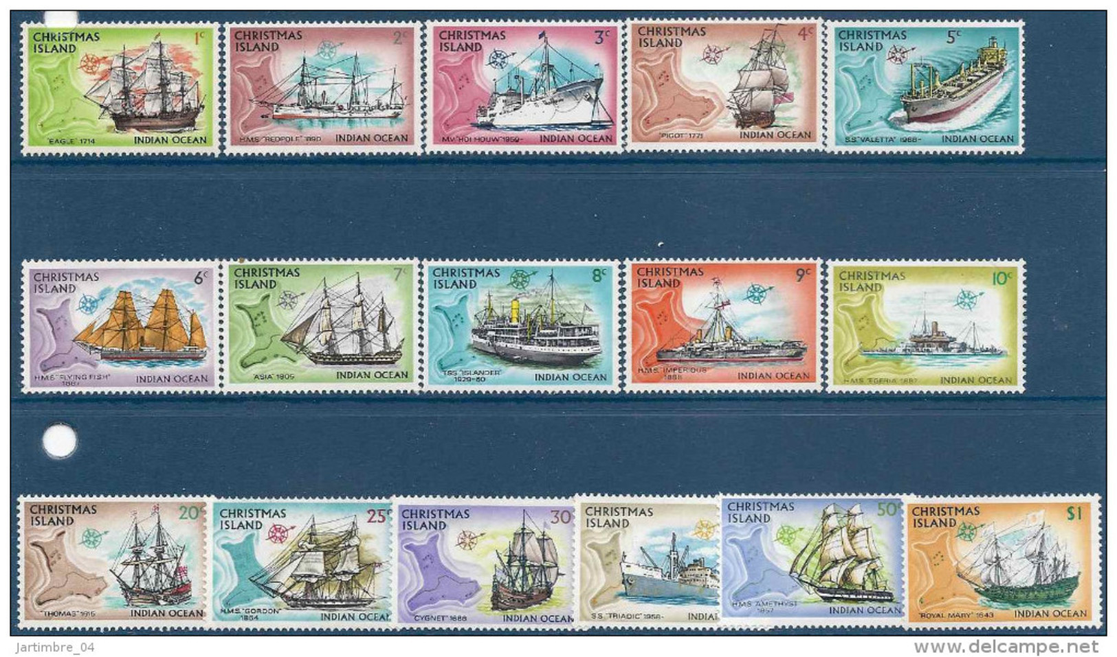 1972-73 CHRISTMAS 39-54 **  Bateaux, Voiliers, Carte - Christmas Island