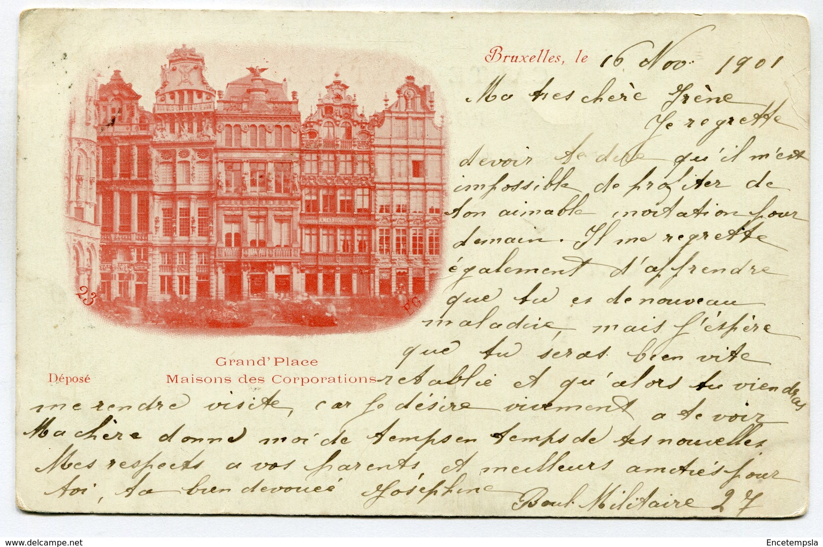 CPA - Carte Postale - Belgique - Bruxelles - Grand Place - 1901 (SV5931) - Marktpleinen, Pleinen