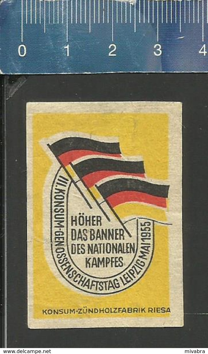 KONSUM GENOSSENSCHAFTSTAG LEIPZIG 1955 OLD Matchbox Label Former DDR - Matchbox Labels