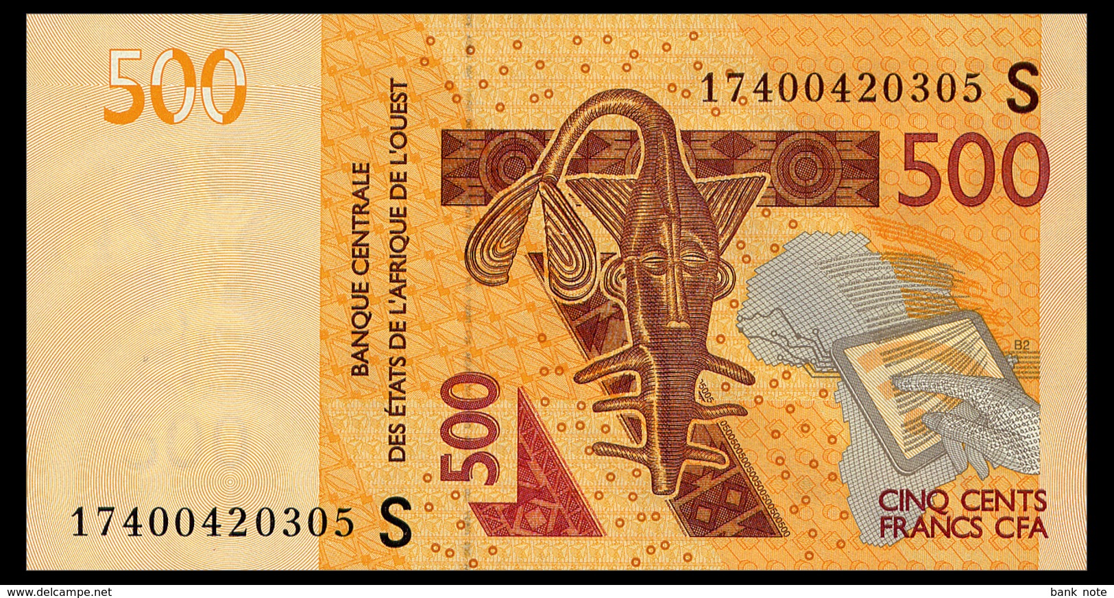 WEST AFRICAN STATES 500 FRANCS 2012/17 GUINEA-BISSAU Pick 919S Unc - États D'Afrique De L'Ouest