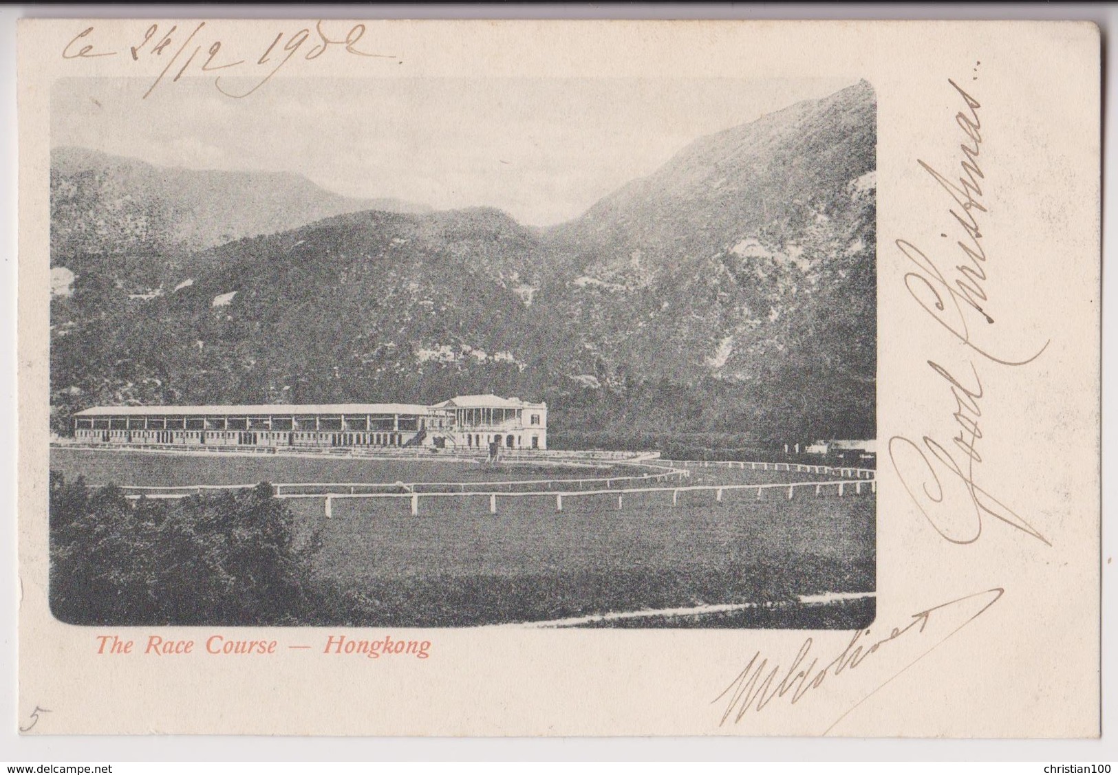 THE RACE COURSE - HONGKONG ( HONG KONG ) - HIPPISME - ECRITE EN 1902 - 2 SCANS - - Chine (Hong Kong)