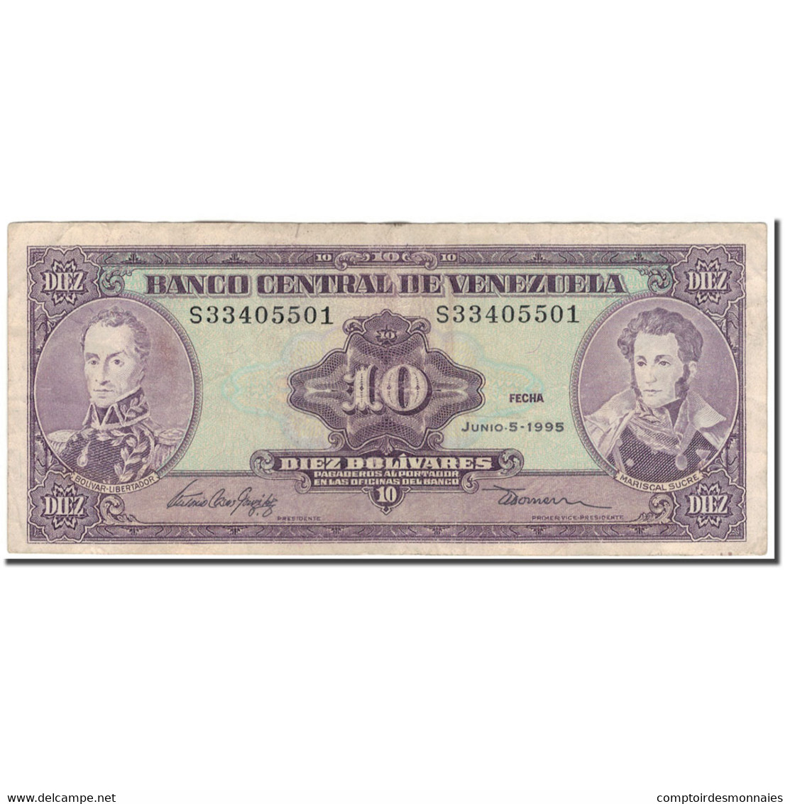 Billet, Venezuela, 10 Bolívares, 1995-06-05, KM:61d, TB+ - Venezuela