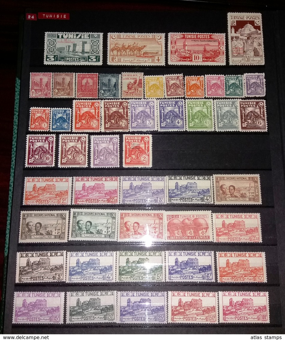 Tunisie 1944-54 Lot De + 130 Timbres Neufs , Yvert# 245/365 - Neufs Sans Charnières ** - Neufs