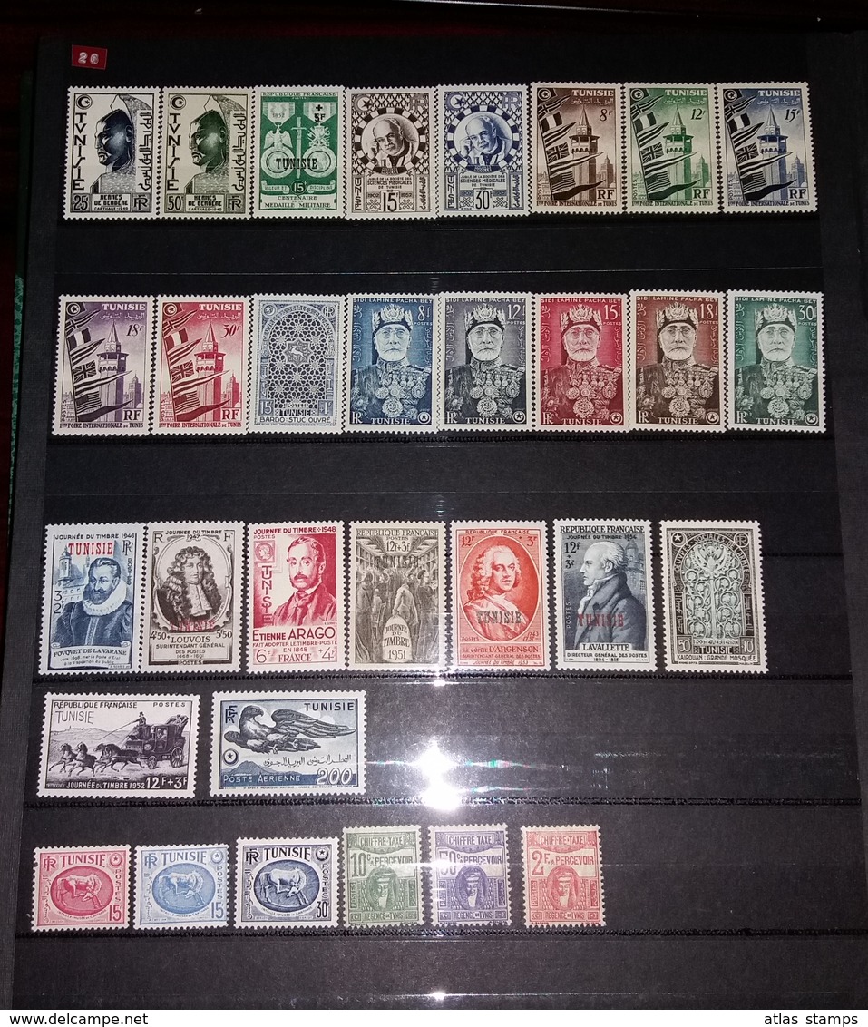 Tunisie 1944-54 Lot De + 130 Timbres Neufs , Yvert# 245/365 - Neufs Sans Charnières ** - Neufs