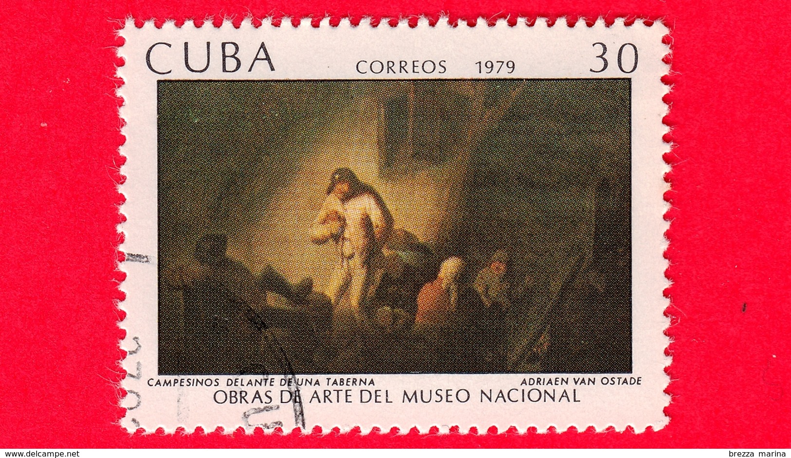 CUBA - Usato - 1979 - Opere D'arte Del Museo Nazionale - Contadini Di Fronte A Una Taverna, Dipinto Di Adriaen Van Ostad - Usati