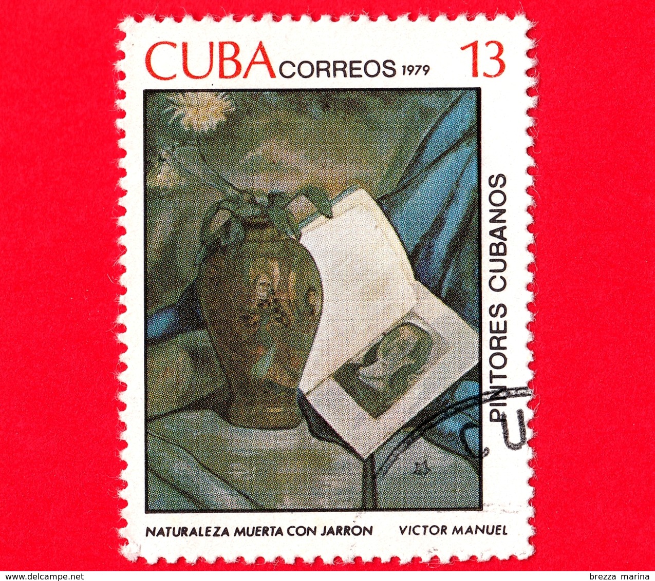 CUBA - Usato - 1979 - Dipinti Di Victor Emmanuel Garcia - Natura Morta Con Vaso - 13 - Used Stamps