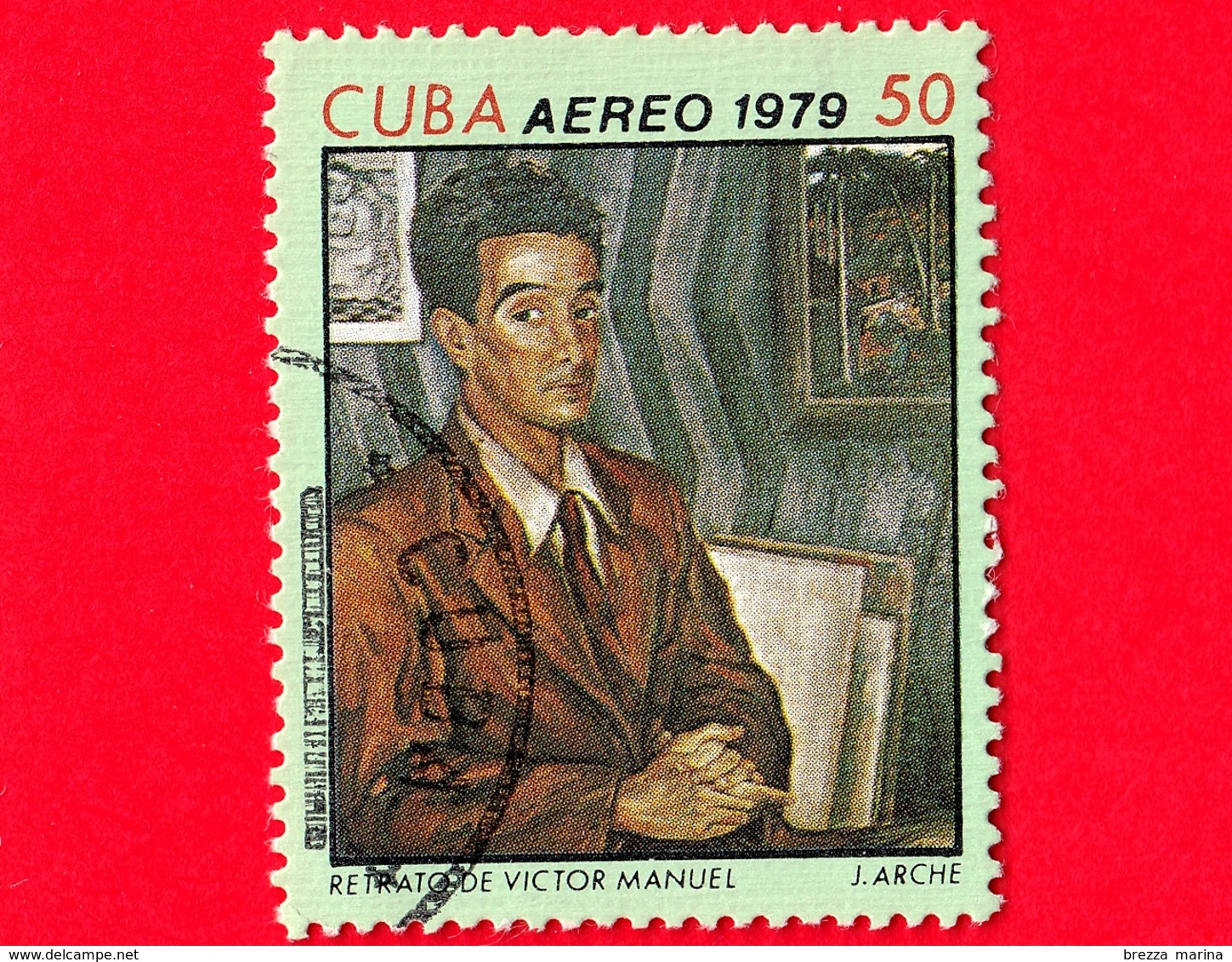 CUBA - Usato - 1979 - Dipinti Di Victor Emmanuel Garcia - Autoritratto - 50 P. Aerea - Luftpost