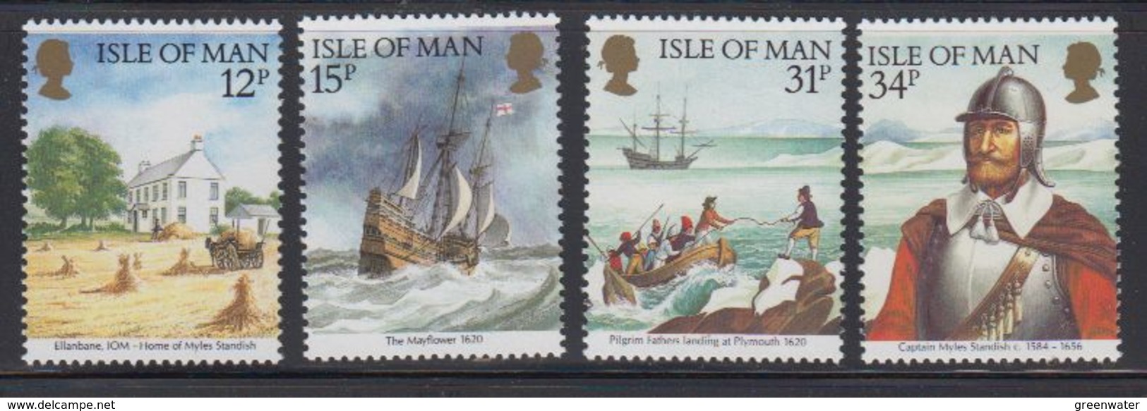 Isle Of  Man 1986 Isle Of Man Ameripex/the Mayflower  4v ** Mnh (40933G) - Man (Eiland)