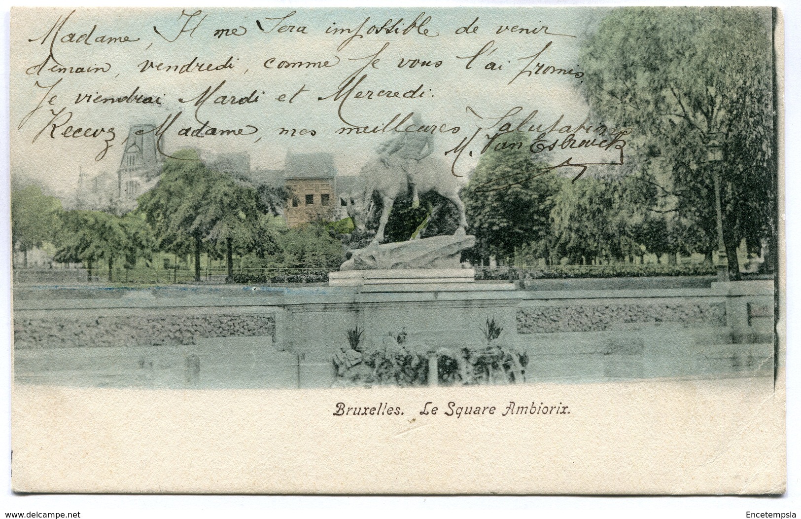 CPA - Carte Postale - Belgique - Bruxelles - Le Square Ambiorix - 1912 (SV5937) - Marktpleinen, Pleinen