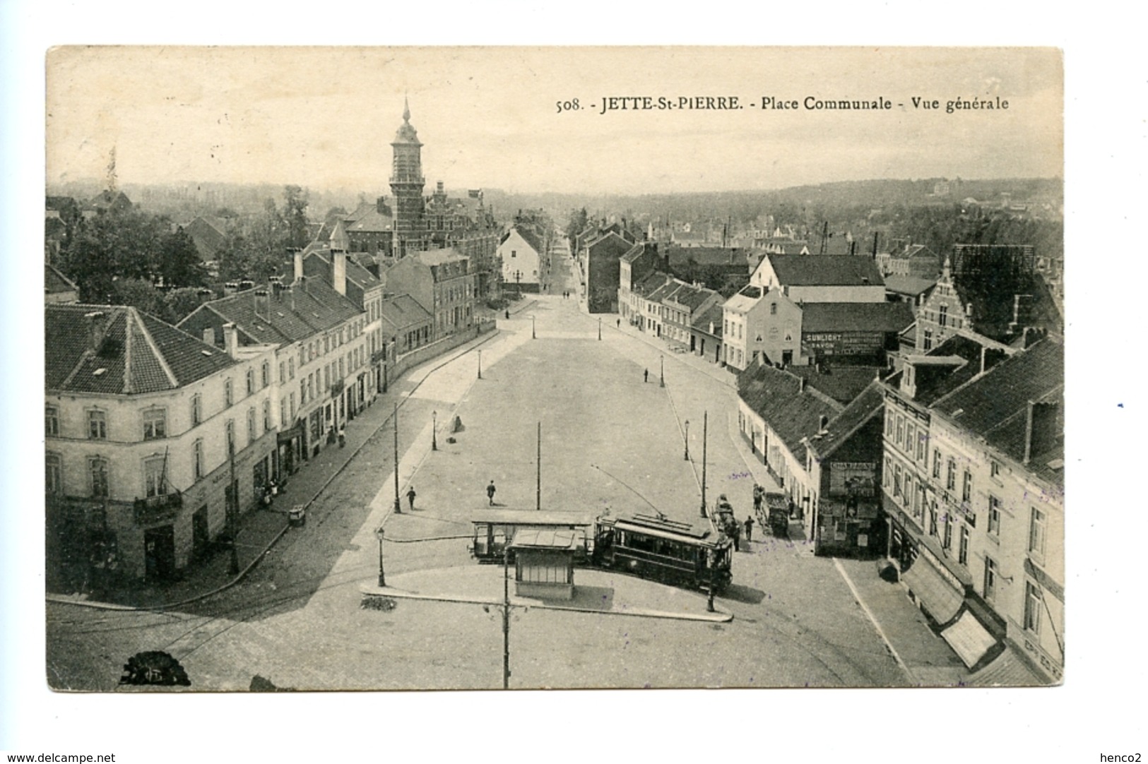 Jette-St-Pierre -Place Communale - Vue Générale / 1915 Deutsches Reich Militair - Jette