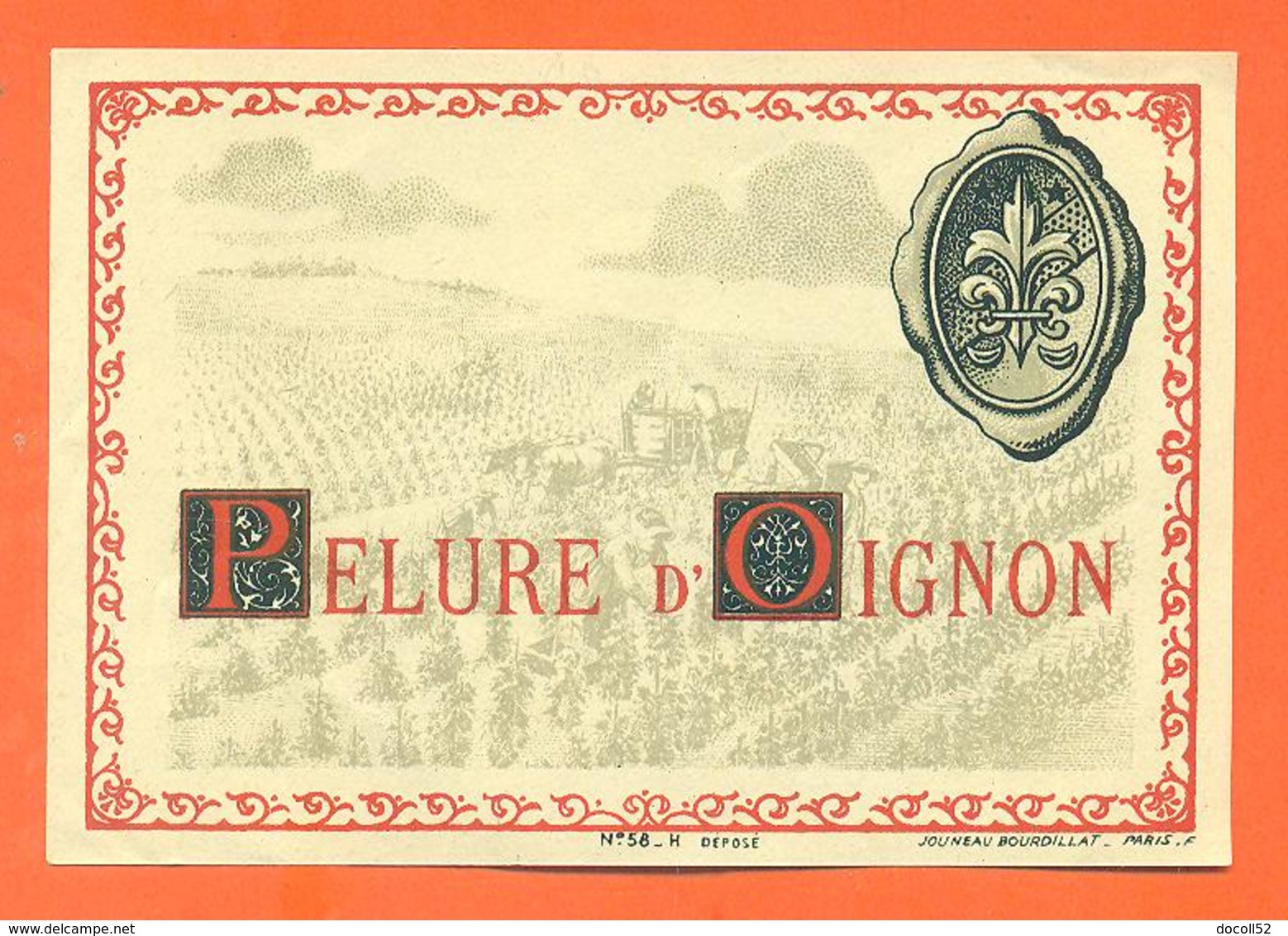 étiquette Ancienne Vin De Pelure D'oignon - 75 Cl - Rosés