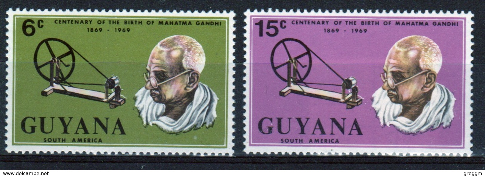 Guyana 1969 Set Of Stamps To Celebrate Birth Centenary Of Gandhi. - Guyana (1966-...)