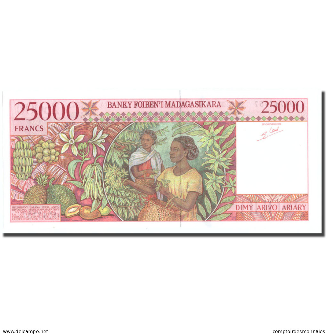 Billet, Madagascar, 25,000 Francs = 5000 Ariary, Undated (1998), KM:82, SPL+ - Madagascar