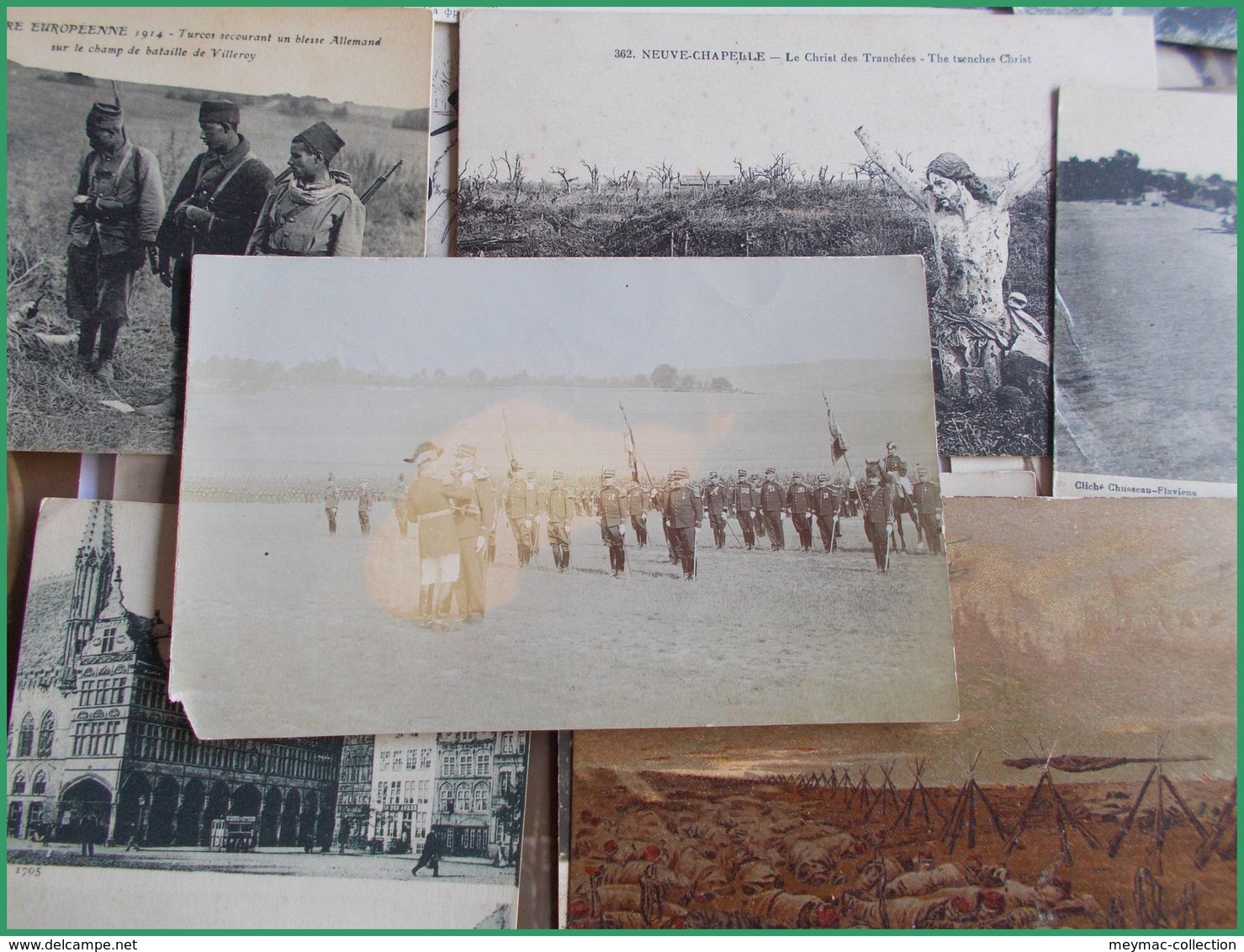 WWI GGI 1914 1918 LOT CPA Militaria Militaires Tranchées Fantaisies Canon Remise Medailles - Guerre 1914-18