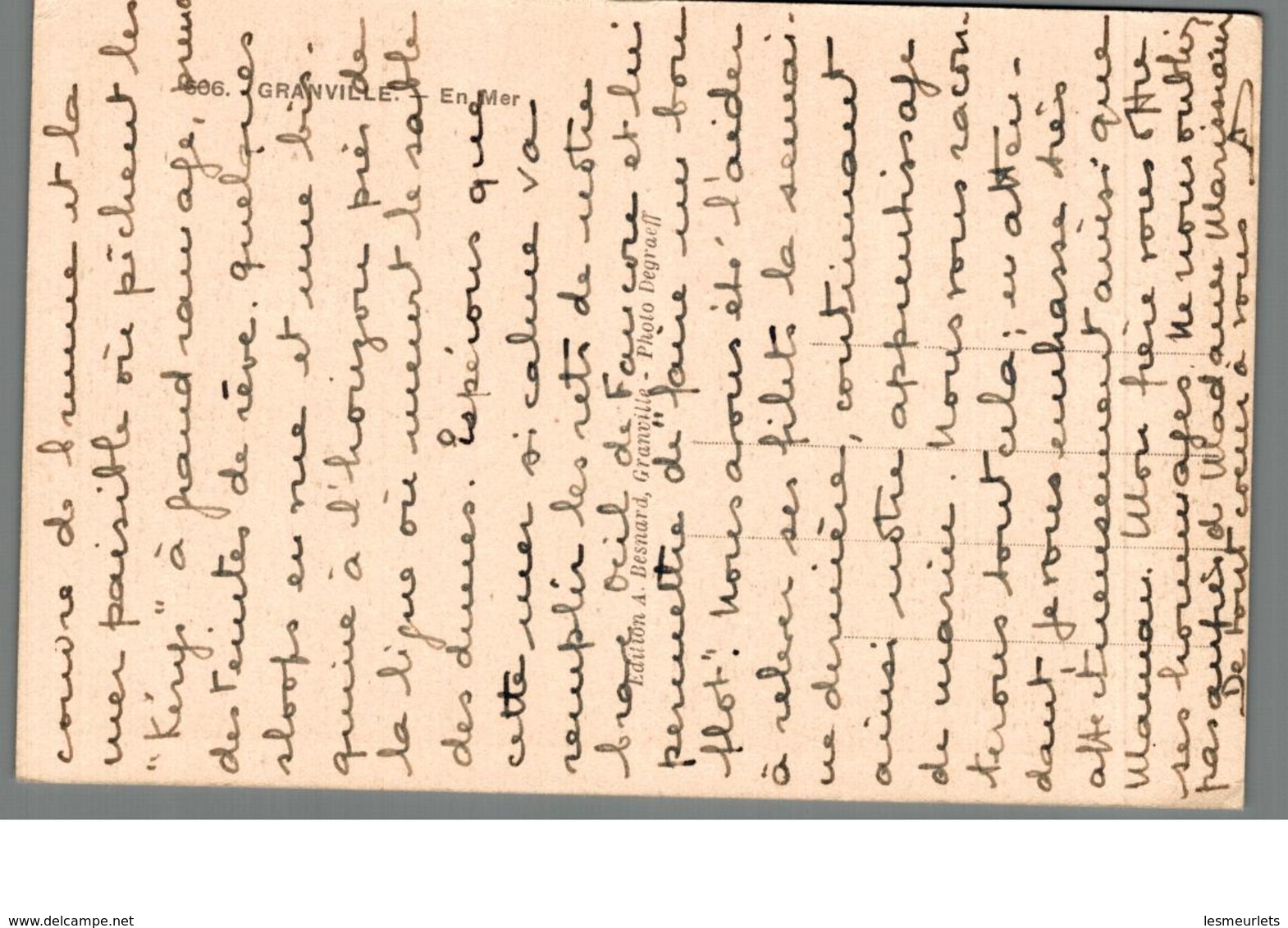 Cpa 50 Granville En Mer Edition Besnard 606  Déstockage à Saisir - Granville