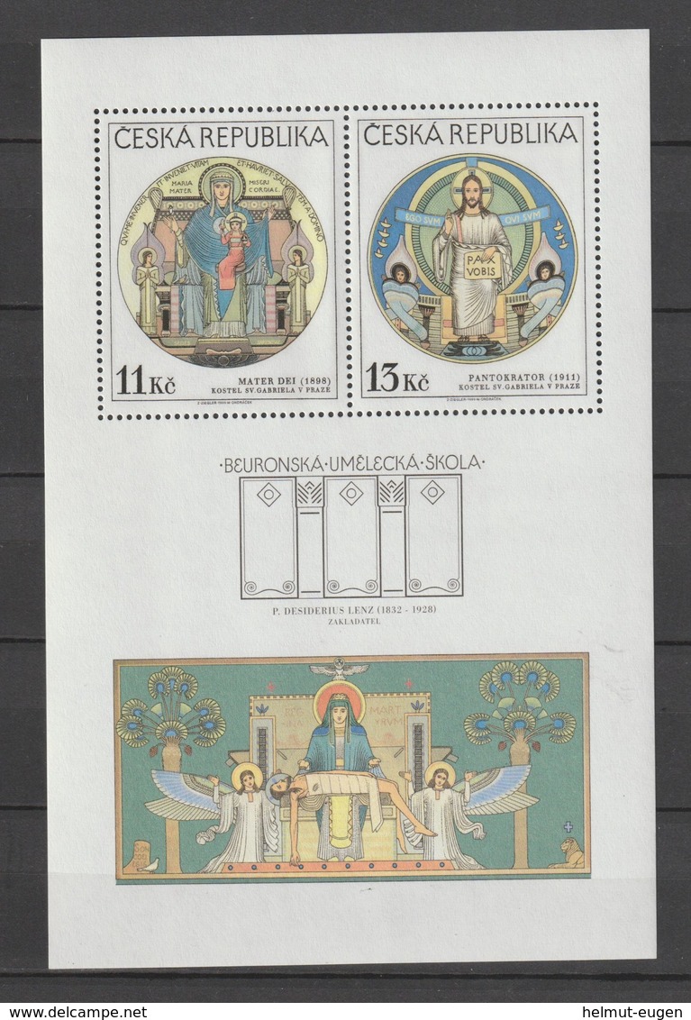 MiNr. 234-235 (Block 9) Tschechische Republik / 1999, 20. Okt. Blockausgabe: Christliche Gemälde Im Stile Der Schule Von - Ungebraucht