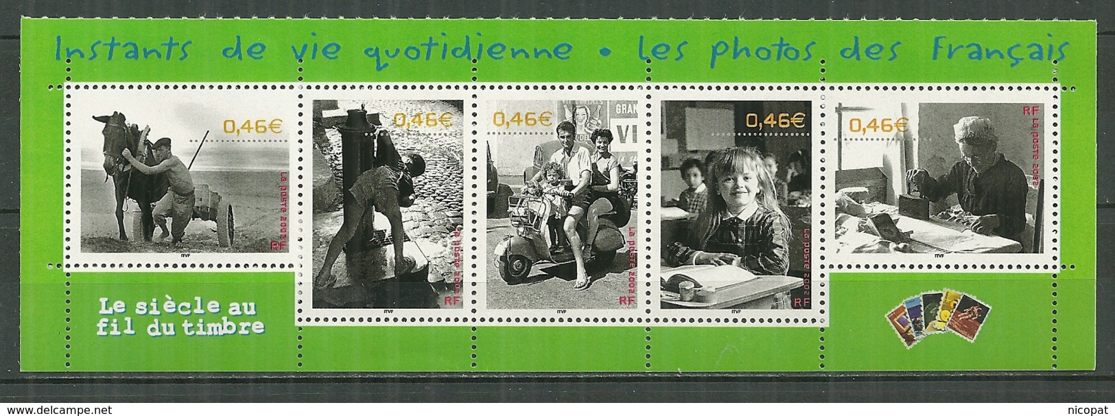 FRANCE MNH ** 3519-3523 Le Siècle Au Fil Du Timbre Vie Quotidienne - Neufs