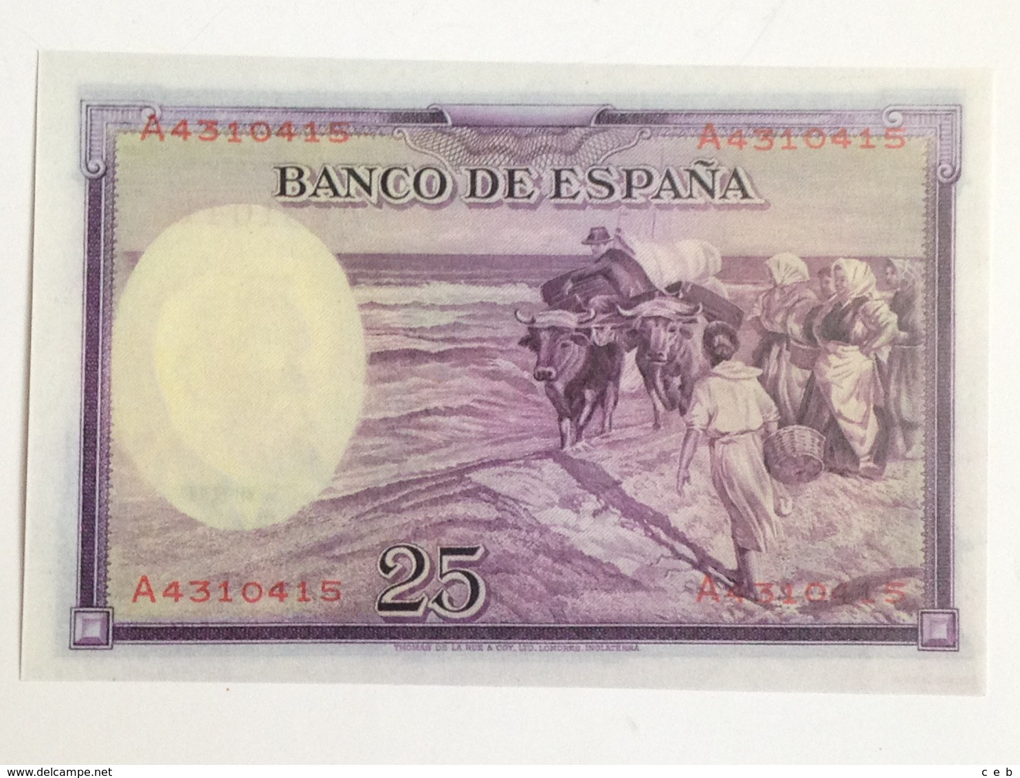 Billete 25 Pesetas. 1936. Madrid. Estado Español. Guerra Civil. Facsimil. Joaquín Sorolla. Sin Circular - 25 Pesetas