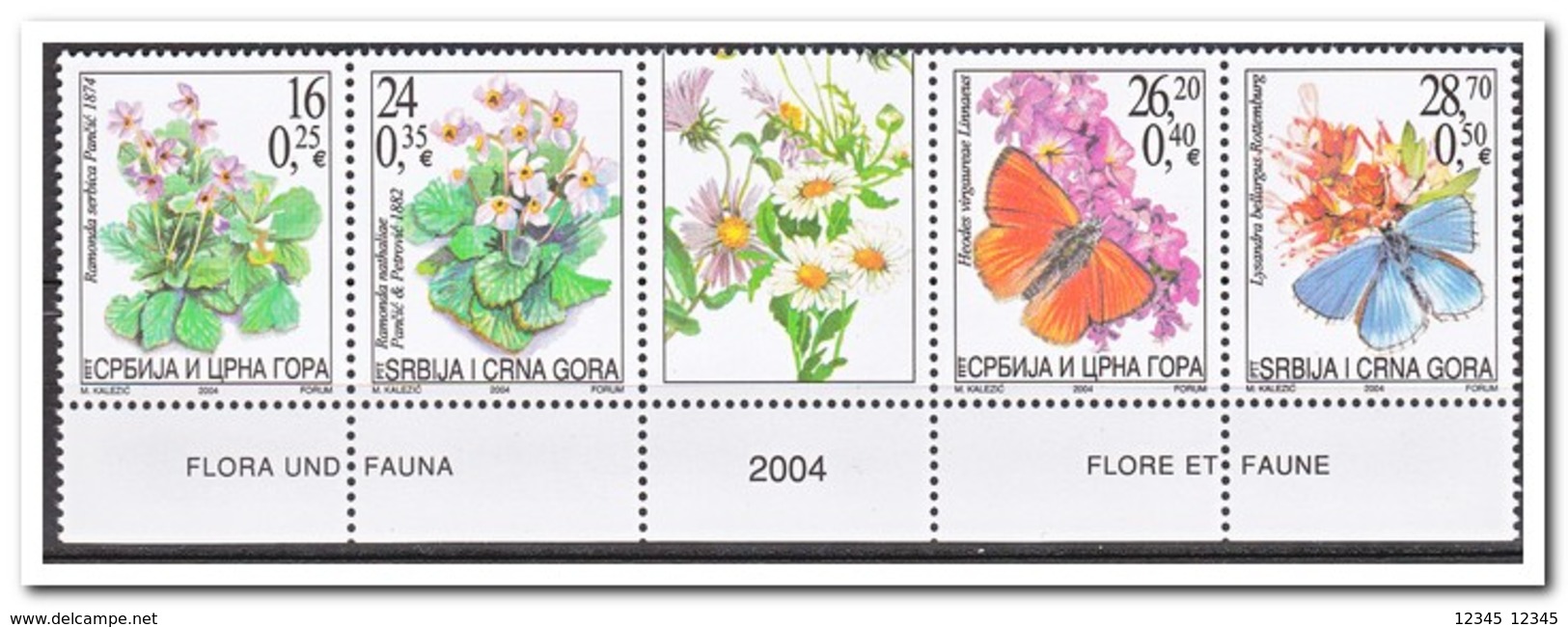 Servië 2004, Postfris MNH, Flowers, Butterflies - Servië