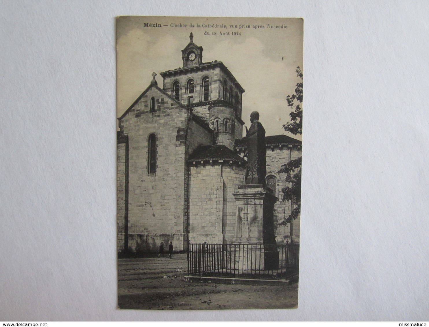 47 Lot Et Garonne Mézin Clocher De La Cathédrale Vue Prise Après L'incendie Du 18 Août  1924 - Other & Unclassified