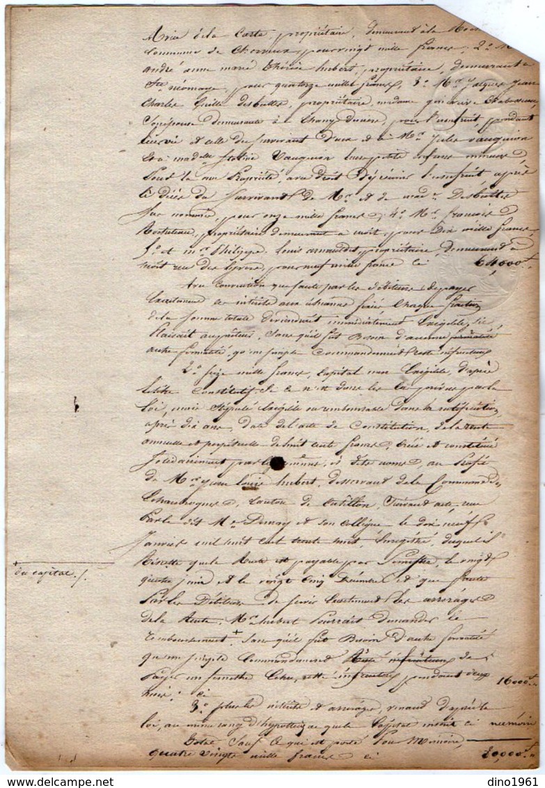 VP13.118 - Acte De 1839 Concernant Mr J.J.COUSSAUD DE MASSIGNAC à POITIERS - Manuscrits