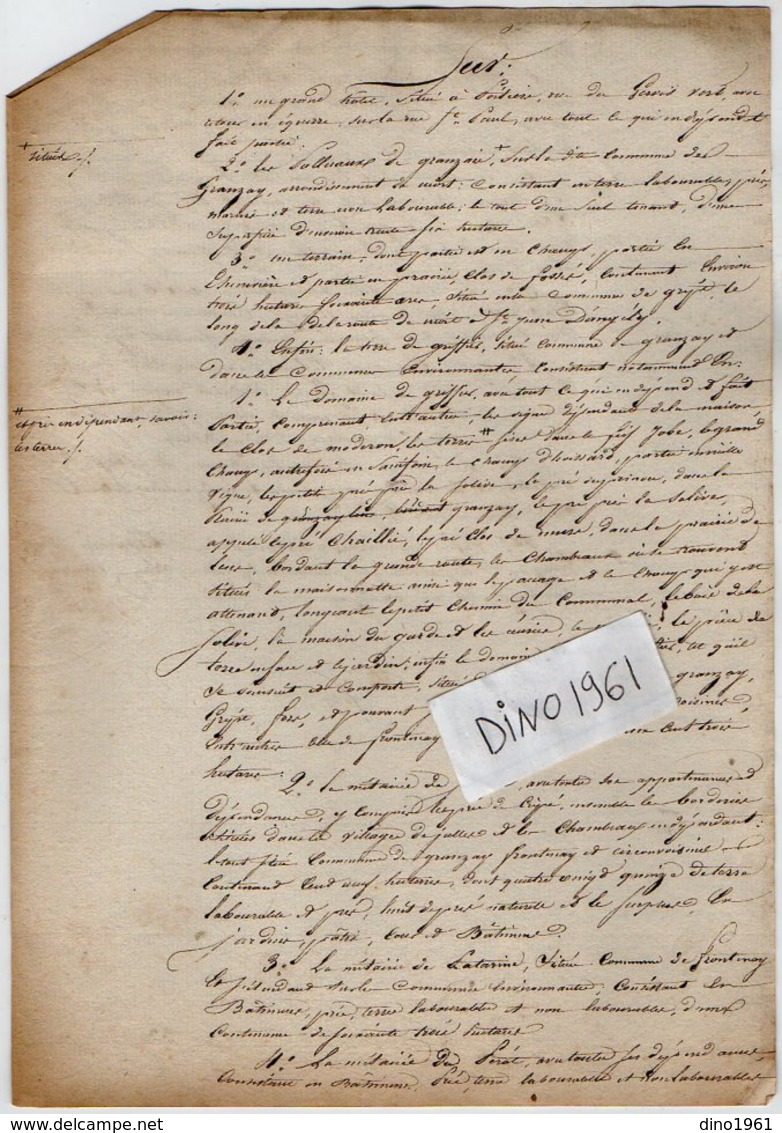 VP13.118 - Acte De 1839 Concernant Mr J.J.COUSSAUD DE MASSIGNAC à POITIERS - Manuscrits