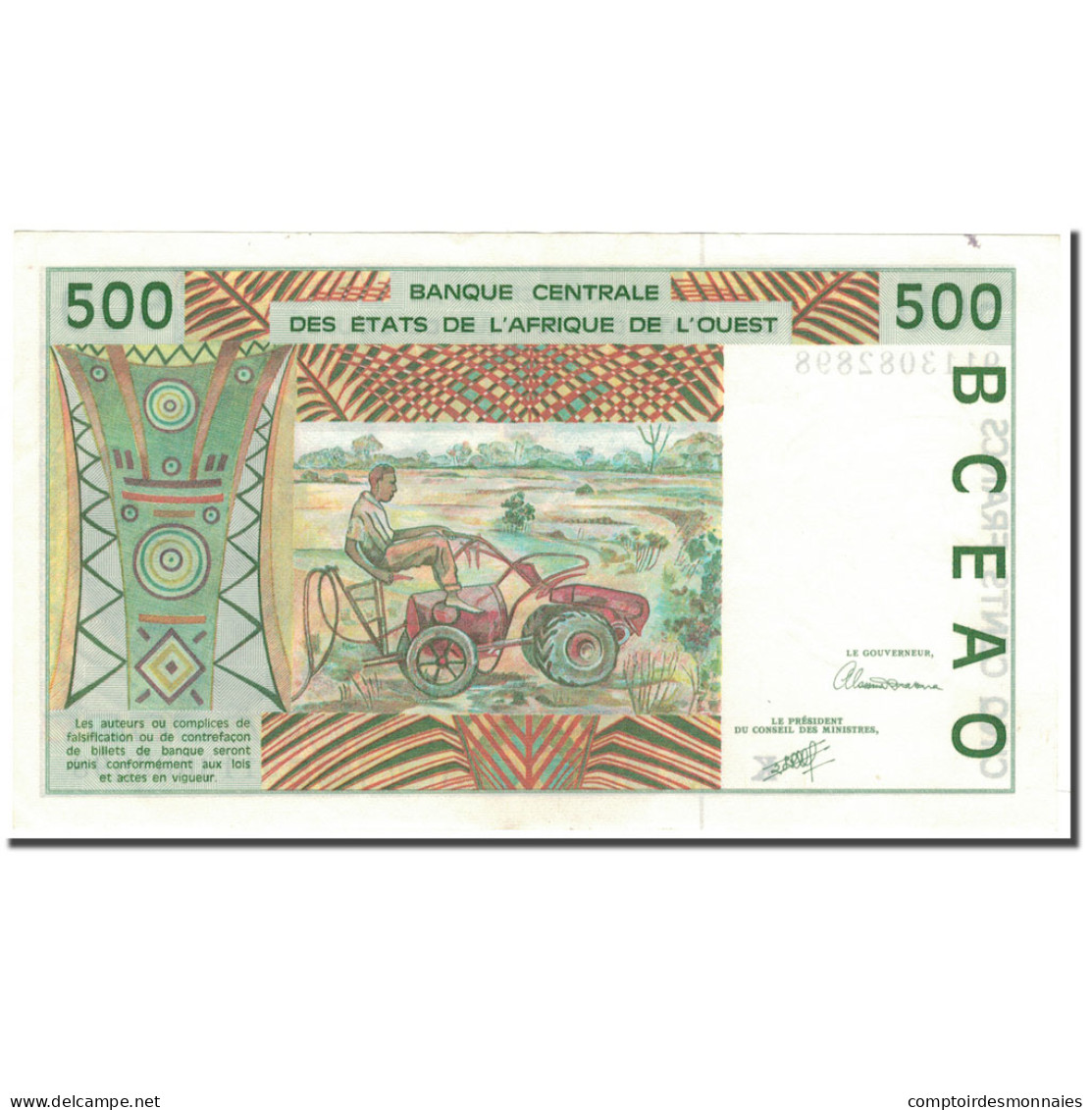 Billet, West African States, 500 Francs, 1991, KM:710Ka, SUP - États D'Afrique De L'Ouest