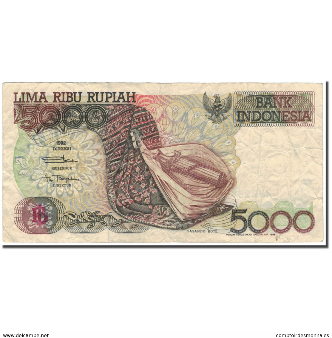 Billet, Indonésie, 5000 Rupiah, 1992, KM:130a, TB - Indonésie