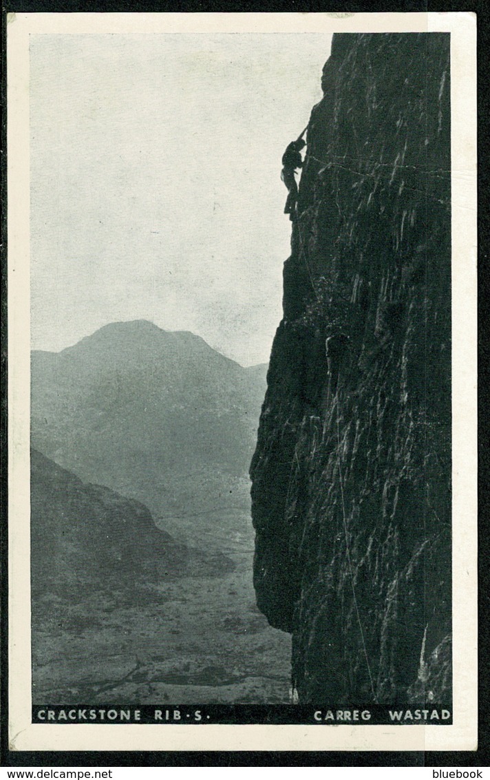 Ref 1231 - Sport Postcard - Climbing Mountaineering Crackstone Rib - Carreg Wastad Wales - Caernarvonshire