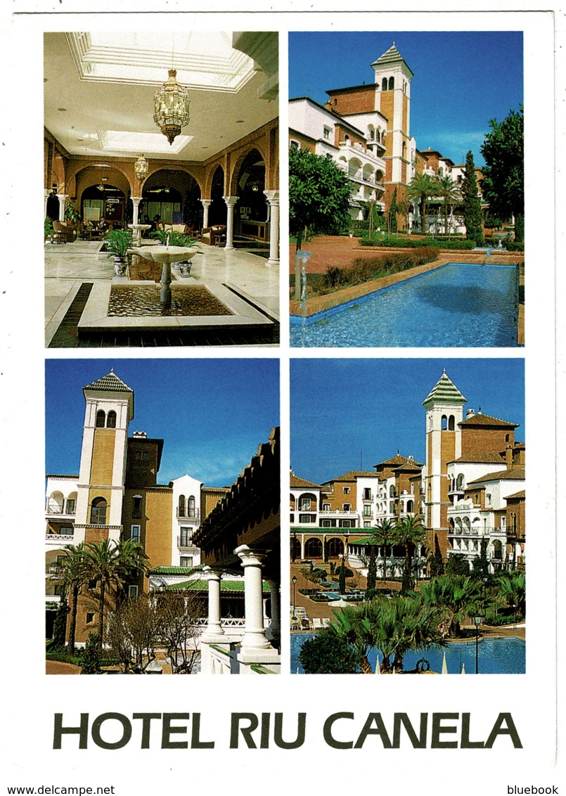 Ref 1231 - Huelva Postcard - Malta Post & T.N.T. Spain To Solihull UK - Malta